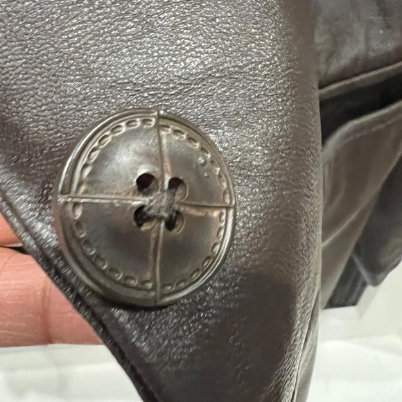 Denim & Co. 100% Leather Mens Blazer Jacket Medium Brown Classic Style - Picture 4 of 10